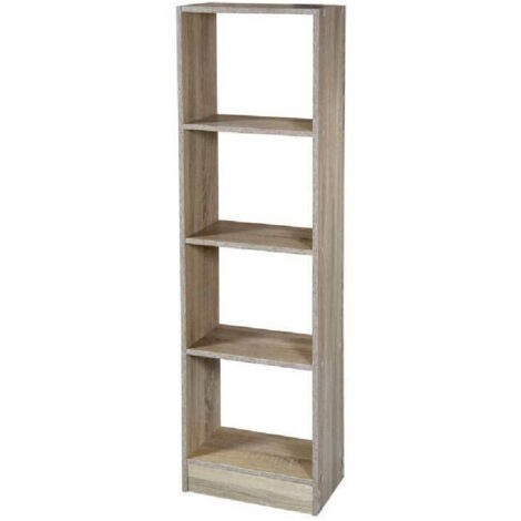 TRADE SHOP - Mobile Libreria Gaia Scaffale 4 Ripiani In Legno Color Rovere 40x24x137cm 769665 -