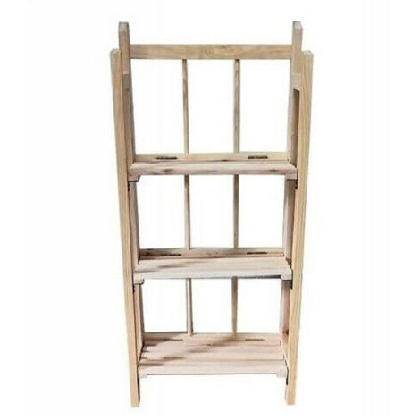 Trade Shop - MOBILES HOLZREGAL 3 REGALE PFLANZENHALTER OBJEKTE REGALE MÖBEL -