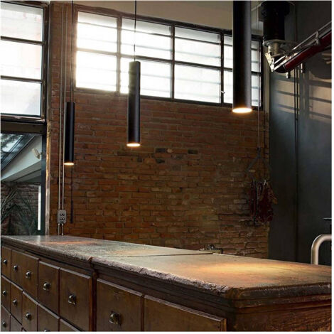 Trade Shop - MODERNE PENDELLEUCHTE 120CM SCHLANK RUND LED 5WATT LICHT 3000K KÜCHE PUB BAR -