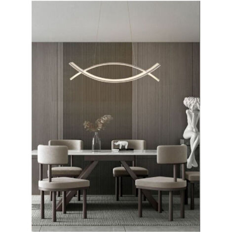 Trade Shop - MODERNE PENDELLEUCHTE 2 GEBOGENE GEKREUZTE LINIEN LICHT 4000K 6500K LP-27 -