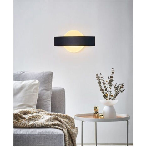 Trade Shop - MODERNE SCHWARZE LED-WANDLAMPE 8 W DOPPELTE LICHTAUSTRITTLEISTUNG 6500K 3000K 4000K E17 -