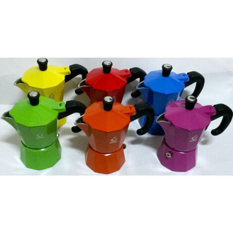 Trade Shop - MOKA 1-2-3-6 TASSEN TZ BUNTE KAFFEE-KANNE KAFFEE NEAPEL-KAFFEE -     Moka 1 Tasse