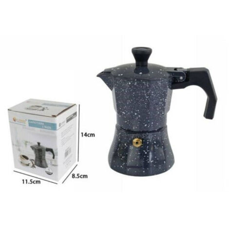 Trade Shop - Moka-Kaffeemaschine, Espressomaschine, Steineffekt, Größe 1 Tasse -