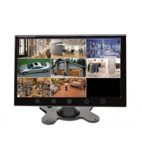 TRADE SHOP - Monitor Lcd 10.1 Pollici Auto Pulsanti A Sfioramento Telecomando 2 Ingressi Av -