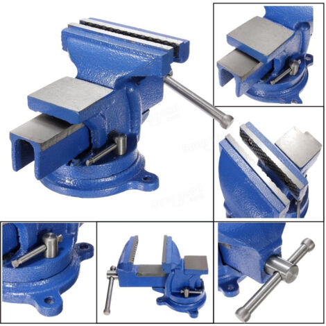 TRADE SHOP - Morsa Da Banco Girevole 5" 125 Mm Incudine Professionale In Ghisa E Acciaio -