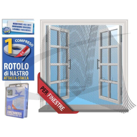 Trade Shop - MOSKITONETZ TÜR MIT ABREISSBARER TÜR MOSKITONETZ FÜR FENSTER WEISS 150x180 -