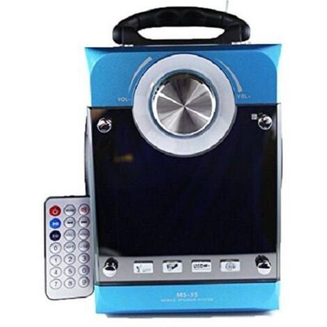 Trade Shop - MULTIMEDIAL MS-35 CASSA PORTATILE RADIO FM MP3 USB SD AUX DISPLAY LED -