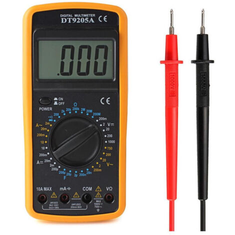 Trade Shop - Multimeter Multimetro Digitale Pro Tester Profesional Con Dt9205a Cavi -