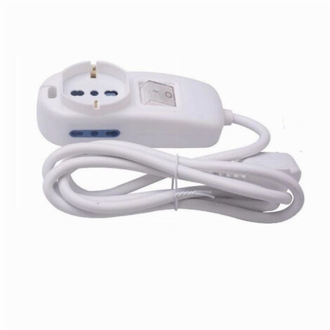 Trade Shop - MULTIPRES 1 USCITE UNIVERSAL + 2 BIPASSO 10/16A SPINA 16A CAVO 1,5 MT 80331N -