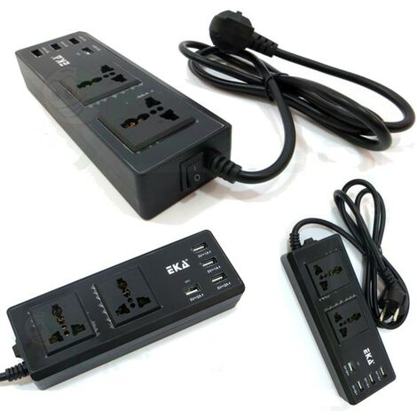 Trade Shop - Ciabatta Usb Multipresa Hub Con 7 Porte Usb 2.0 Nera