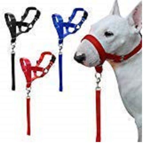 Trade Shop - Museruola Da Addestramento Cane Nylon Collare Cintura Regolabile Taglia S M L Resistente -