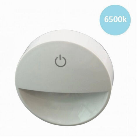 Trade Shop - NACHTLAMPE MIT STECKER TOUCH-ZÜNDUNG RUNDER LED-LICHTPUNKT WEISS XGCMD-001 -