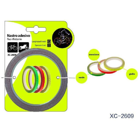 Trade Shop - Nastro Adesivo Fluo Riflettente Catarifrangente Per Bici Moto Ciclismo Xc-2609 -
