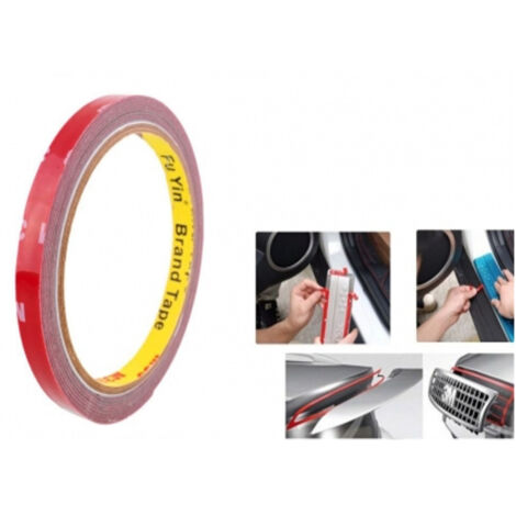 TRADE SHOP - Nastro Biadesivo 3mtx12mm Schiuma Acrilica Professionale Impermeabile Resistente -