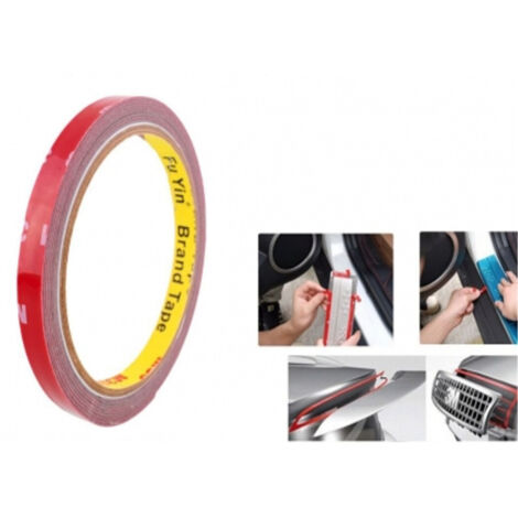 TRADE SHOP - Nastro Biadesivo 3mtx8mm Schiuma Acrilica Professionale Impermeabile Resistente -