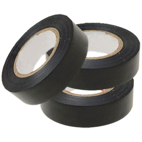 TRADE SHOP - Nastro Isolante Confezione 3 Pezzi Pz. Nero 4 Metri Rotoli Elettricista Hobby -