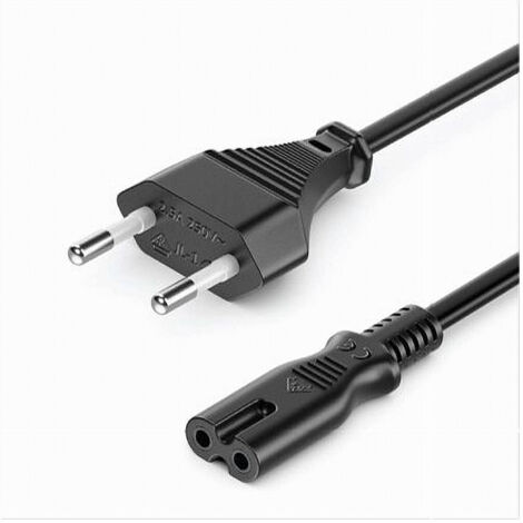 Trade Shop - NETZKABELSTECKER 2,5 A BIPOLARE STECKDOSE C8 EU-STECKER 1,5 MT 250 V F-AL03-A -