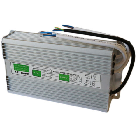 Trade Shop - NETZTEILTRANSFORMATOR WASSERDICHT 12V IP67 LED STRIP SCHALTER -