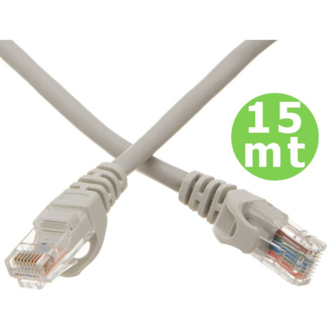 Trade Shop - NETZWERKKABEL LAN ETHERNET RJ45 15 METER KATEGORIE 5 VERLÄNGERUNG 15MT UTP -