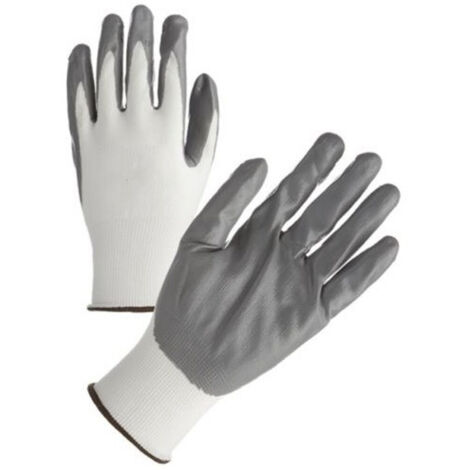 Trade Shop - NITRILBESCHICHTETE ARBEITSHANDSCHUHE AUS NYLON, SCHUTZHANDSCHUHE, MITTLERE GRÖSSE, ERWACHSENE -