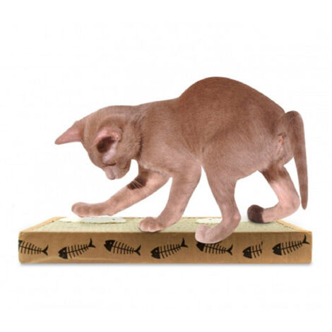 Trade Shop - NOBLEZA KRATZBAUM FÜR KATZEN, DUFTENDE KARTONPLATTE, 38,2 X 23 X 4 CM, FISCHBOX -