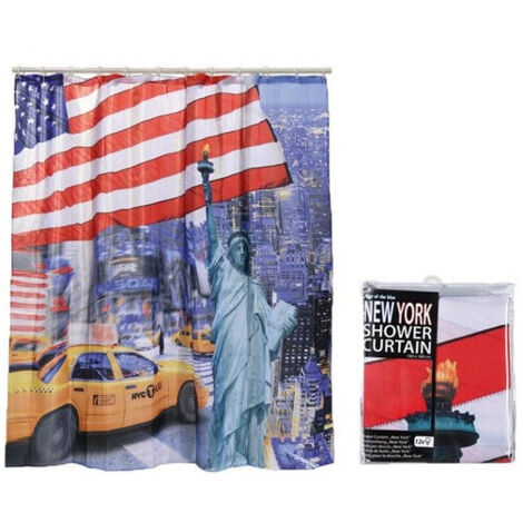 Trade Shop - Nueva York Bandiera Venta De Bagno Tendina Con Ganci 180x180 Cm -