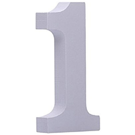 TRADE SHOP - Numero 1 In Legno Bianco H 11 Cm Decorazione Confettata Compleanno Casa Wedding -
