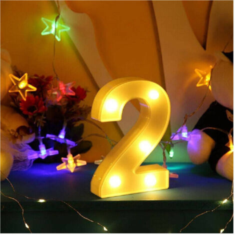 Trade Shop - Nummer 2, weiße LED-Lichtdekoration für Events, Partys, warmes Licht, 3000 K, 16 x 3 cm -