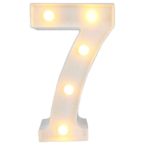 Trade Shop - Nummer 7, hell, mit LED-Leuchten, batteriebetrieben, Heimdekoration, dunkel. 22 CM -