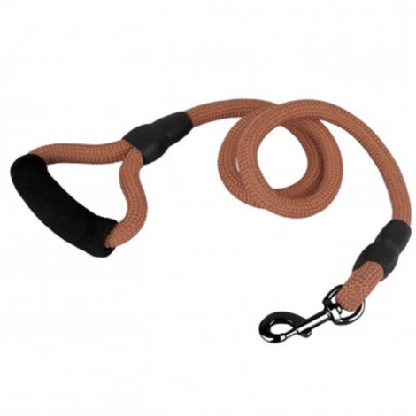 Trade Shop - Nylon Cuerda Correa De Perro De Tamaño Mediano 120 Cm Con Mosquetón Negro -      Brown