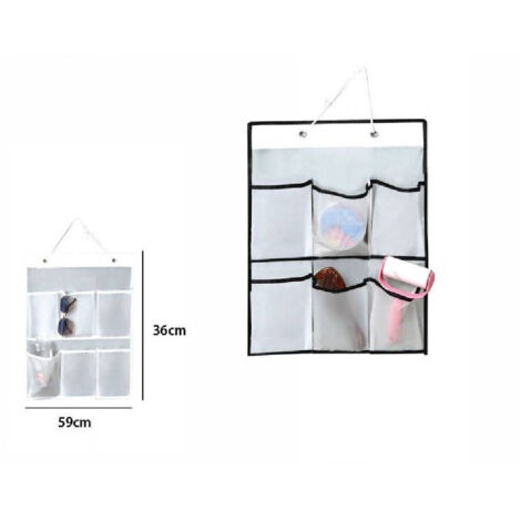 Trade Shop - OBJEKTHALTER-ORGANIZER ZUM AUFHÄNGEN, 6 STOFFTASCHEN, BADEZIMMER, SCHLAFZIMMER 69591 -