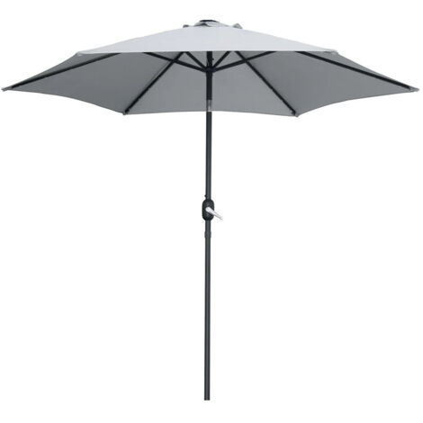 TRADE SHOP - Ombrellone Da Giardino Gazebo Ombrello Parasole 236xø270cm Grigio Con Manovella 206425 -