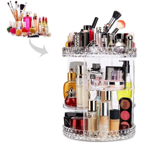 Trade Shop - Organizador Expositor Para Maquillaje Giratorio 360 ° Cosméticos Giratorios Perfumes Maquillaje -