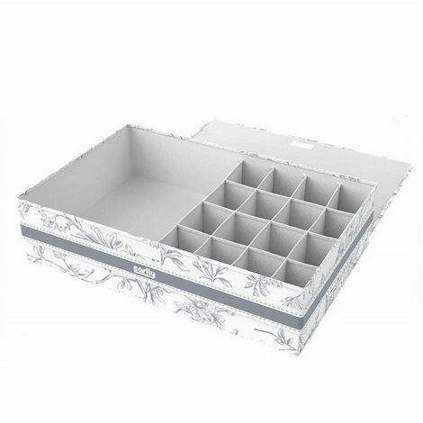 TRADE SHOP - Organizer Armadio 16 + 1 Scomparti Scatola Salvaspazio 43x28x11cm Fantasia 87325 -