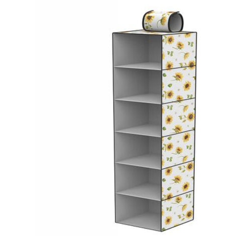 Trade Shop - Organizer Armadio 6 Ripiani Strati Pensile Porta Oggetti Scaffale 30x30x60 Cm -