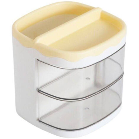 Trade Shop - Organizer Giallo Con Cassetti Organizzatore Scrivania Penne Trucco Cancelleria -