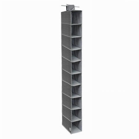 Trade Shop - ORGANIZER KLEIDERSCHRANK HÄNGESCHRANK SCHUHE TASCHEN 10 FACHBÖDEN 15X30X120 CM 69705 -