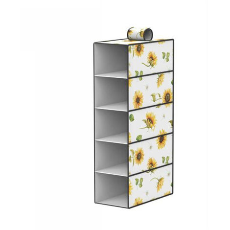 TRADE SHOP - Organizer Per Armadio 5 Ripiani Strati Scaffale Pensile Porta Oggetti 15x30x70 Cm -