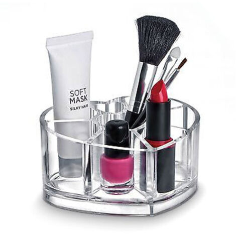 TRADE SHOP - Organizer Porta Trucco Forma Di Cuore Scatola Portatrucchi Cosmetici 8 Scomparti -