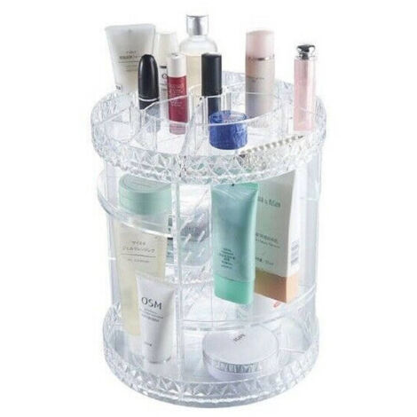 Trade Shop - Organizer Tondo Trasparente Crilex Per Gioielli Trucchi Cosmetici Make-up 59068 -