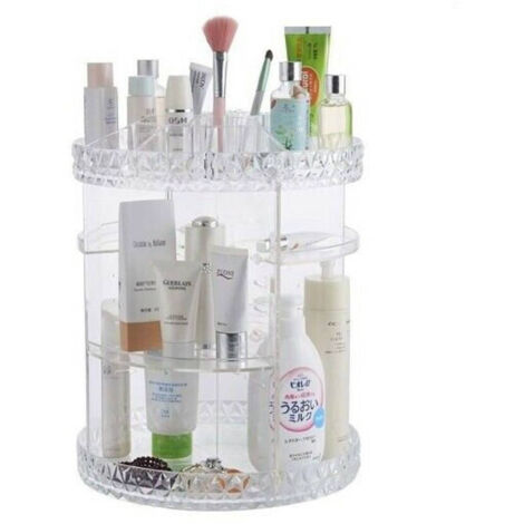 Trade Shop - Organizer Trasparente Rotondo Crilex Per Gioielli Trucchi Cosmetici Makeup 59069 -