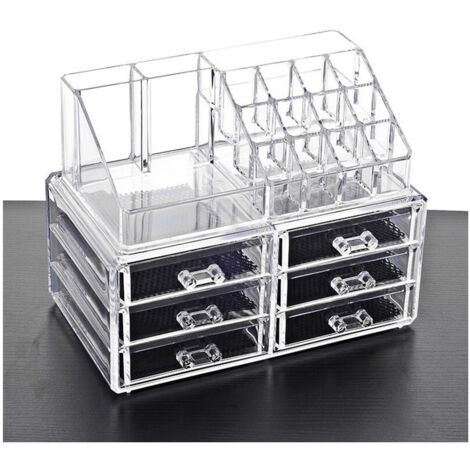TRADE SHOP - Organizzatore Cosmetici Make Up 6 Cassetti Espositore Organizer 16 Comparti -