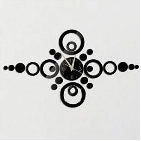 Trade Shop - Orologi Da Parete Adesivo Orologio Moderno Effetto Specchio Con Cerchi Forma Piu -