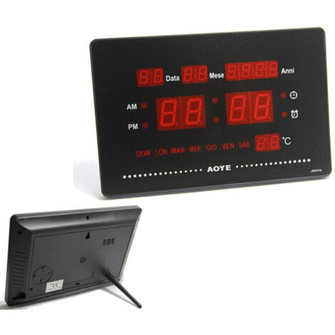 Trade Shop - Orología Digital De Parete Muro Led Datario Sveglia Temperature Jh-2315l -
