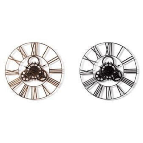 TRADE SHOP - Orologio Parete In Ferro 80 Cm Stile Vintage Industriale Ingranaggi Casa 545694 -