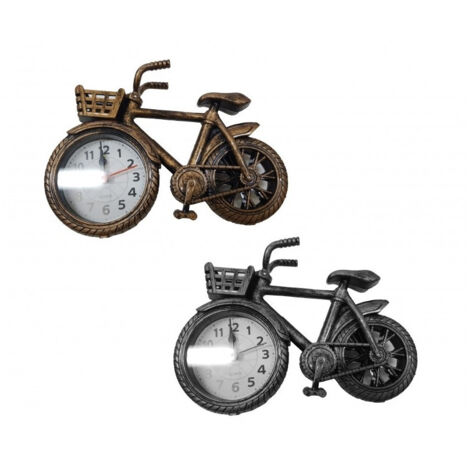 TRADE SHOP - Orologio Sveglia Tavolo Forma Bicicletta Bike Cestino Analogica Allarme Casa -