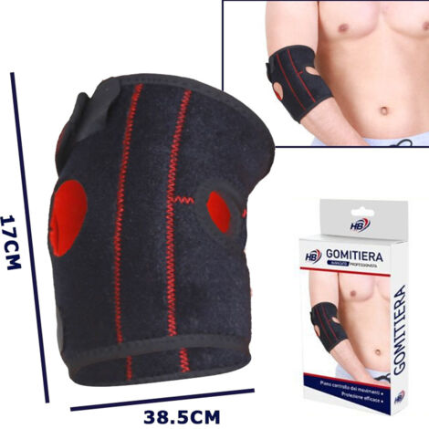 Trade Shop - Paar Ellenbogenbandagen, elastisches Band, hypoallergen, Sport-Ellenbogenbandage, Rot -