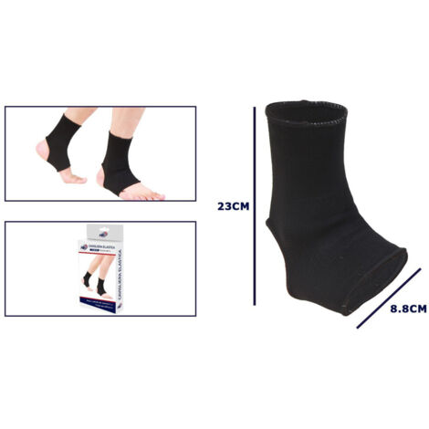 Trade Shop - Paar Knöchelorthesen, hypoallergen, elastisch, Knöchelstütze, Sport, Fitness, Schwarz -
