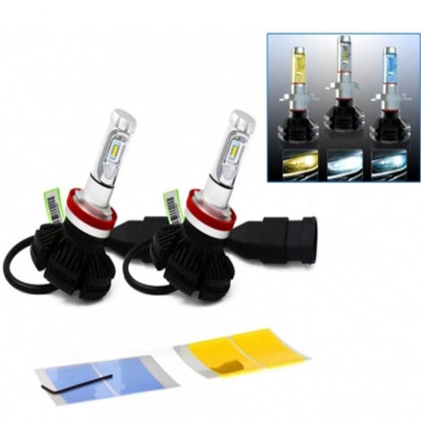 Trade Shop - PAAR LED-SCHEINWERFERLAMPEN X3 SCHEINWERFER H1 50W ERSATZLAMPEN LICHT 3 FILMFARBEN -