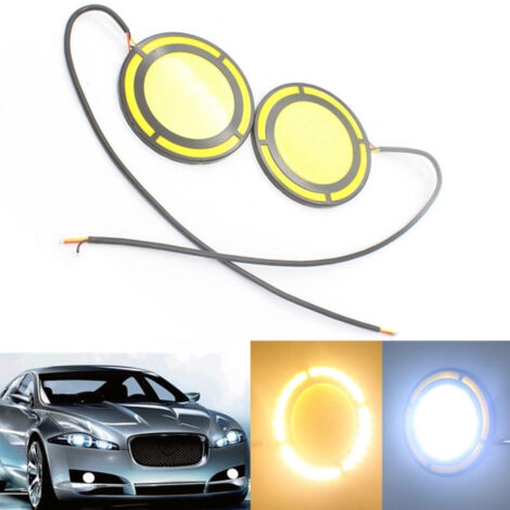 Trade Shop - Paar LED Tagfahrlicht DRL Auto Nebelscheinwerfer COB kalt weiß -